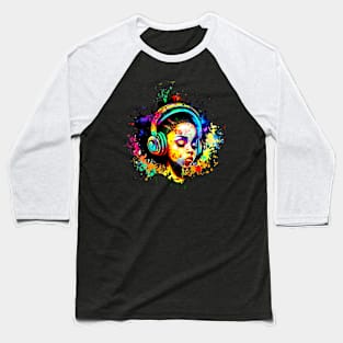 hip Hop girl watercolor Baseball T-Shirt